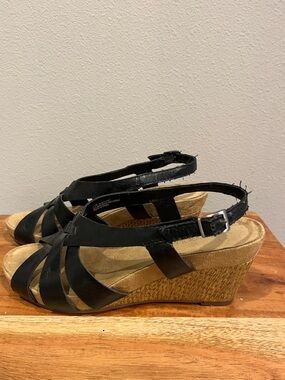 *Adorable* AEROSOLES 7.5 Black Wedge Sandals Espadrilles from Nordstrom